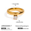 Wholesale Women's Titanium Steel Geometric French Retro Ring Electroplated With 18K Gold And Set With Zircon