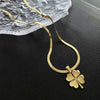 Wholesale Women's Titanium Steel Geometric Gold Inlaid Fourleaf Clover Ear Buckle Earrings Light Luxury Style