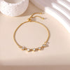 Wholesale Women's Titanium Steel Geometric Heart Adjustable Bracelet With Electroplating Jewelry