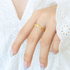 Wholesale Women's 316L Stainless Steel Geometric Heart Goldplated Ring Jewelry