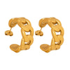 Wholesale Women's Titanium Steel Geometric Hollow Asymmetric Tassel Earrings With Electroplating Retro Fashionable Style