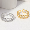 Wholesale Women's Titanium Steel Geometric Hollow Opening Adjustable Electroplated Ring In Lovely Cold Style