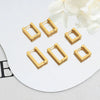 Wholesale Women's Titanium Steel Geometric Hollow Rectangular Fashion Door Earrings With Electroplating