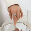 Wholesale Women's Titanium Steel Geometric Hollow Ring Jewelry With 18K Gold Plated Electroplating