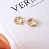 Wholesale Women's Titanium Steel Geometric Hollow Ring Jewelry With 18K Gold Plated Electroplating