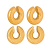 Wholesale Women's Titanium Steel Geometric Hollow Thread Ear Clip Earrings With Electroplating Treatment