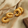 Wholesale Women's Titanium Steel Geometric Hollow Thread Ear Clip Earrings With Electroplating Treatment