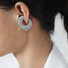 Wholesale Women's Titanium Steel Geometric Hollow Thread Ear Clip Earrings With Electroplating Treatment