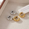 Wholesale Women's Titanium Steel Geometric Hoop Earrings With Electroplating Minimalist Style