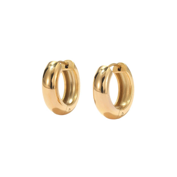 Wholesale Women's Titanium Steel Geometric Hoop Earrings With Electroplating Minimalist Style