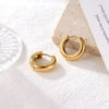 Wholesale Women's Titanium Steel Geometric Hoop Earrings With Electroplating Minimalist Style