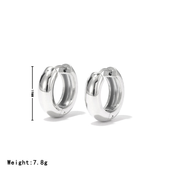 Wholesale Women's Titanium Steel Geometric Hoop Earrings With Electroplating Minimalist Style