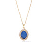 Wholesale Women's Titanium Steel Geometric Imitation Sapphire Pendant Necklace With Electroplating And O Word Chain Retro Temperament Simple Style