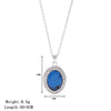 Wholesale Women's Titanium Steel Geometric Imitation Sapphire Pendant Necklace With Electroplating And O Word Chain Retro Temperament Simple Style