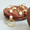 Wholesale Women's 316L Stainless Steel Geometric Inlaid Colorful Beads Twist Ring With Electroplating