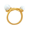 Wholesale Women's 316L Stainless Steel Geometric Inlaid Colorful Beads Twist Ring With Electroplating