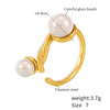 Wholesale Women's 316L Stainless Steel Geometric Inlaid Colorful Beads Twist Ring With Electroplating