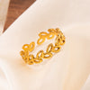 Wholesale Women's Titanium Steel Geometric Interlocking Ring With Electroplating