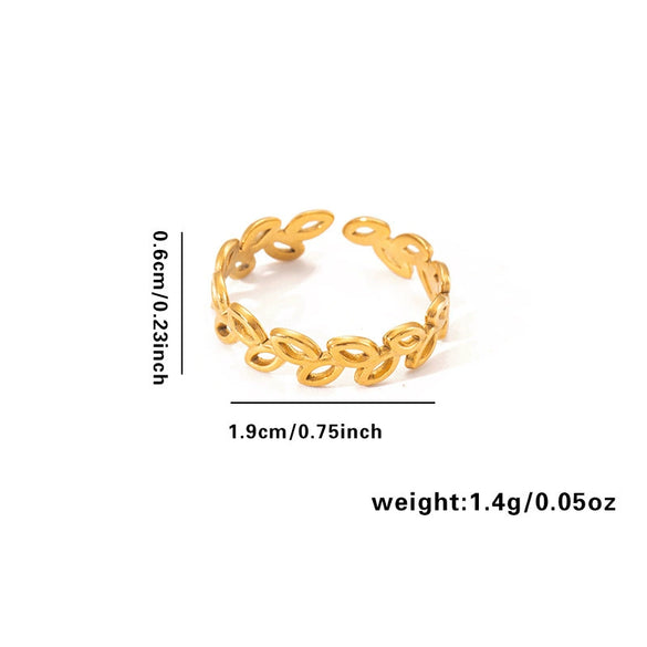 Wholesale Women's Titanium Steel Geometric Interlocking Ring With Electroplating