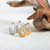 Wholesale Women's 316L Stainless Steel Geometric Irregular Cshaped Casting Electroplated Gold Earrings