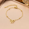 Wholesale Women's Titanium Steel Geometric 18K Real Gold Plated Necklace With Flash O Chain