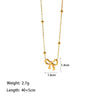 Wholesale Women's Titanium Steel Geometric 18K Real Gold Plated Necklace With Flash O Chain