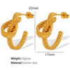 Wholesale Women's 316L Stainless Steel Geometric Knotted Earrings With Electroplating Design