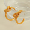 Wholesale Women's 316L Stainless Steel Geometric Knotted Earrings With Electroplating Design