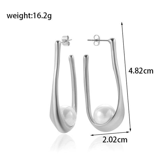 Wholesale Women's Titanium Steel Geometric Light Luxury Elegant Simple Allmatch Earrings With Electroplating Treatment