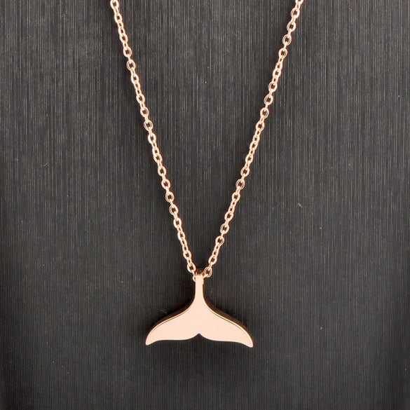 Wholesale Women's Titanium Steel Geometric Mermaid Tail Necklace With Electroplating