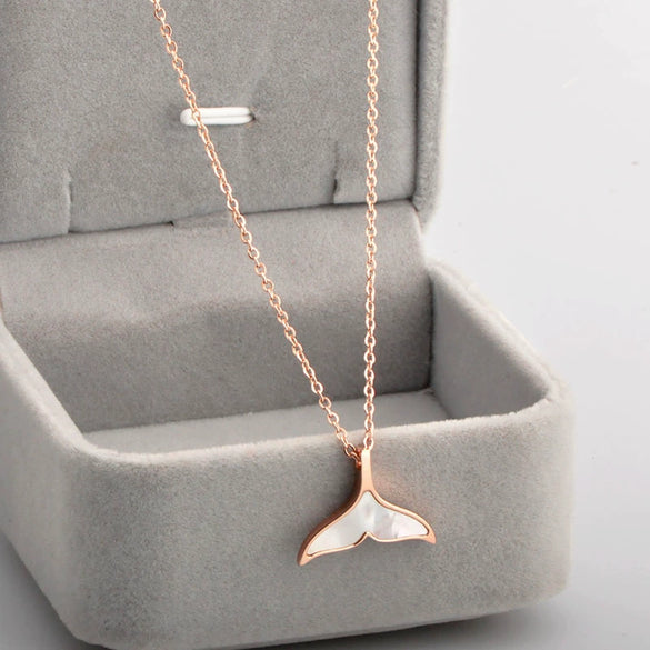 Wholesale Women's Titanium Steel Geometric Mermaid Tail Necklace With Electroplating