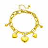 Wholesale Women's Titanium Steel Geometric Multilayer Metal Chain Jewelry Bracelet With Electroplating