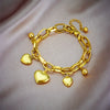 Wholesale Women's Titanium Steel Geometric Multilayer Metal Chain Jewelry Bracelet With Electroplating