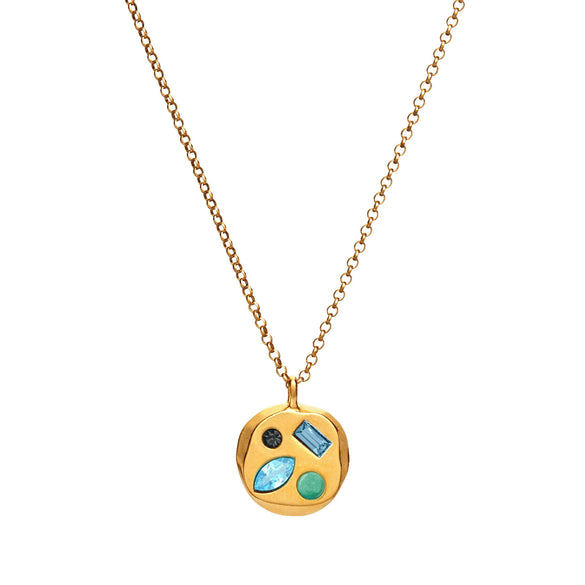 Wholesale Women's Titanium Steel Geometric Necklace With Electroplating And Water Wave Chain