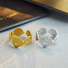 Wholesale Women's Titanium Steel Geometric Ocean Element Scallop Ring With Electroplating Design