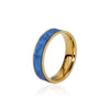 Wholesale Women's Titanium Steel Geometric Oil Dropping Ring 18K Gold Plated