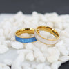 Wholesale Women's Titanium Steel Geometric Oil Dropping Ring 18K Gold Plated