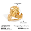 Wholesale Women's Titanium Steel Geometric Open Curved Ring With Electroplating Jewelry