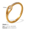Wholesale Women's 316L Stainless Steel Geometric Open Ring Electroplated 18K Gold Light Luxury Highend Ring