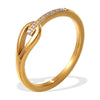Wholesale Women's 316L Stainless Steel Geometric Open Ring Electroplated 18K Gold Light Luxury Highend Ring