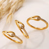 Wholesale Women's 316L Stainless Steel Geometric Open Ring Electroplated 18K Gold Light Luxury Highend Ring