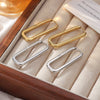 Wholesale Women's Titanium Steel Geometric Oval Earrings With Electroplating Cold Style Light Luxury Design
