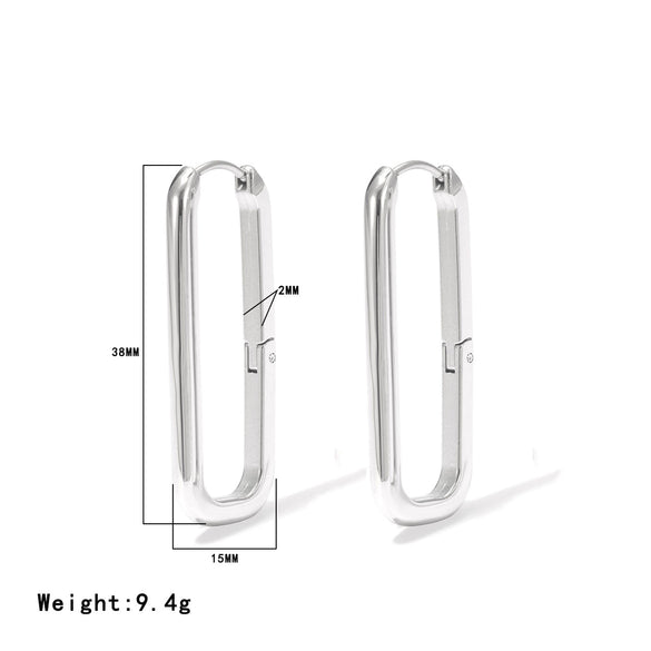 Wholesale Women's Titanium Steel Geometric Oval Earrings With Electroplating Cold Style Light Luxury Design