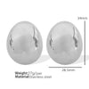 Wholesale Women's 316L Stainless Steel Geometric Oval Stud Earrings With Electroplating Treatment