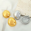 Wholesale Women's 316L Stainless Steel Geometric Oval Stud Earrings With Electroplating Treatment