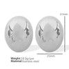 Wholesale Women's 316L Stainless Steel Geometric Oval Stud Earrings With Electroplating Treatment