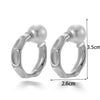 Wholesale Women's Titanium Steel Geometric Pearl Pendant Earrings Light Luxury Electroplated