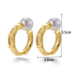 Wholesale Women's Titanium Steel Geometric Pearl Pendant Earrings Light Luxury Electroplated