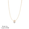Wholesale Women's Titanium Steel Geometric Pendant Necklace With Bamboo Chain Electroplated Simple Light Luxury Style