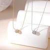 Wholesale Women's Titanium Steel Geometric Pendant Necklace With Bamboo Chain Electroplated Simple Light Luxury Style